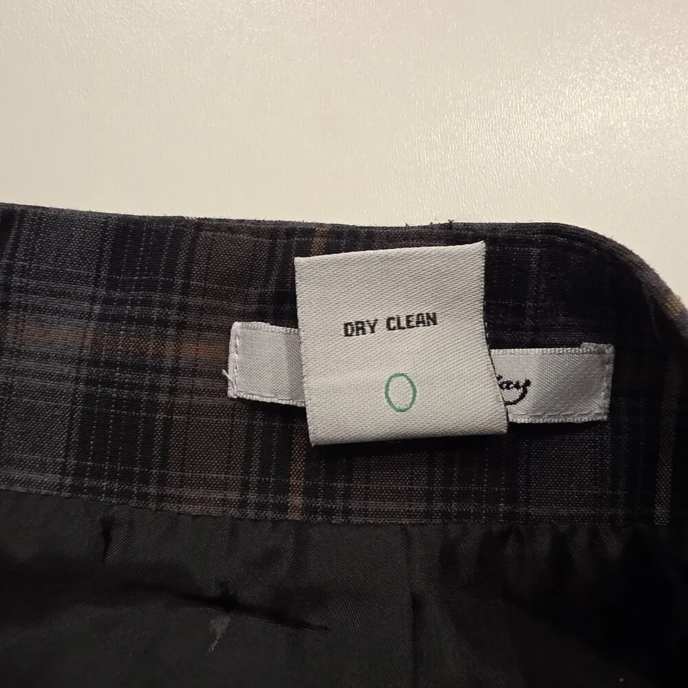Katherine Barclay Skirt Pencil Straight Cut Black Brown Plaid Pockets Lined Sz 4